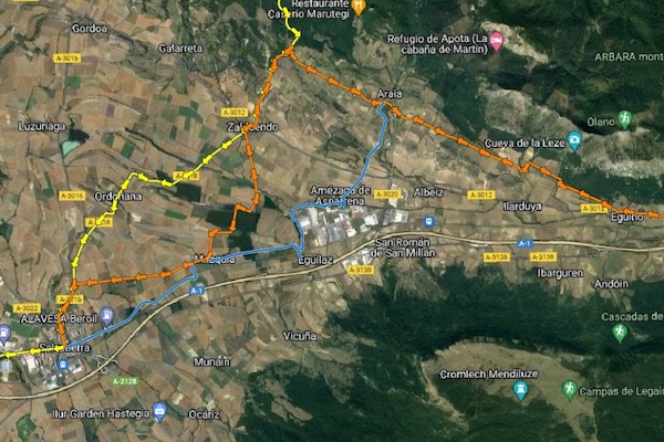 Álava acondicionará la ruta ciclable entre Agurain e Irurtzun