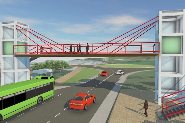 Una pasarela mejorará la seguridad peatonal de la N-634 en Amorebieta