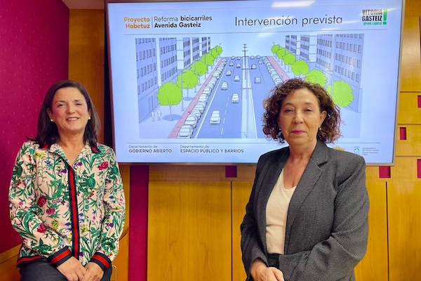 Vitoria presenta el nuevo  bidegorri de la Avenida Gasteiz