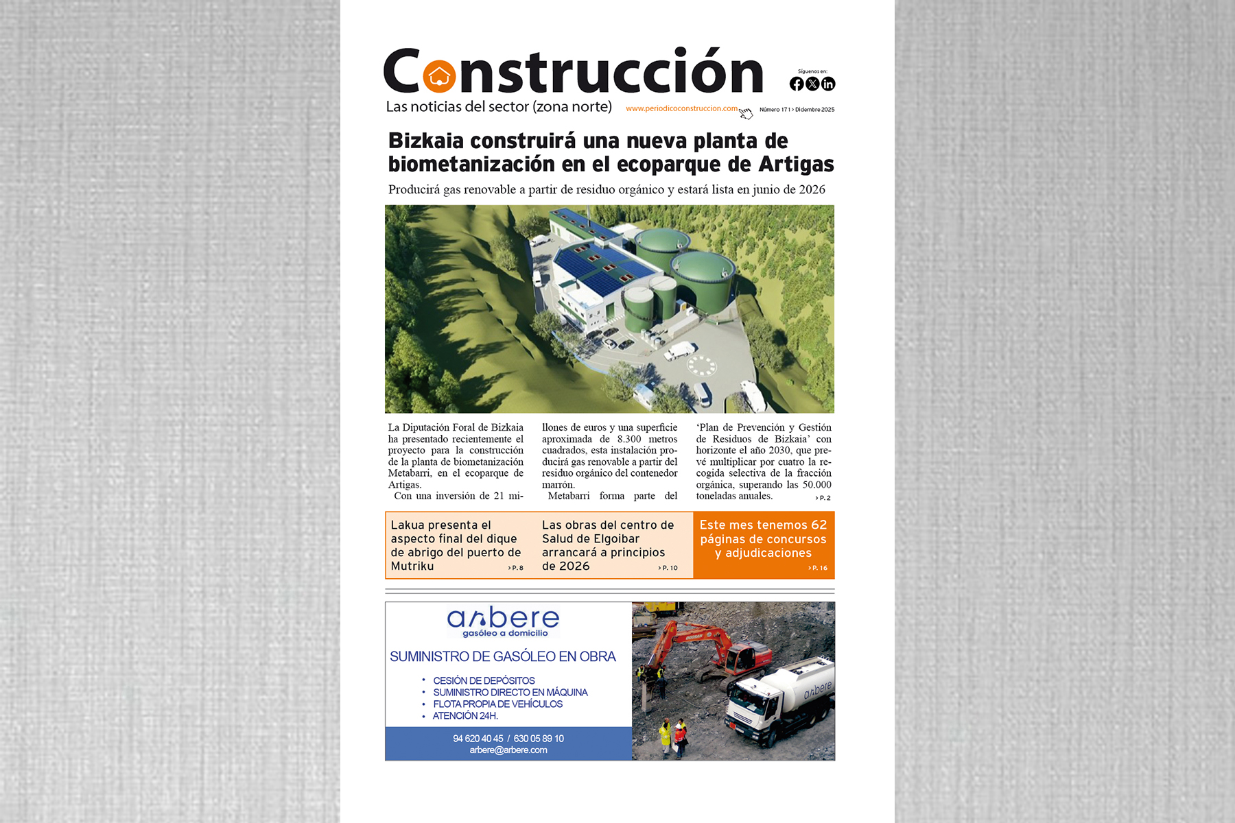 Ya ha salido el número de diciembre del Periódico Construcción