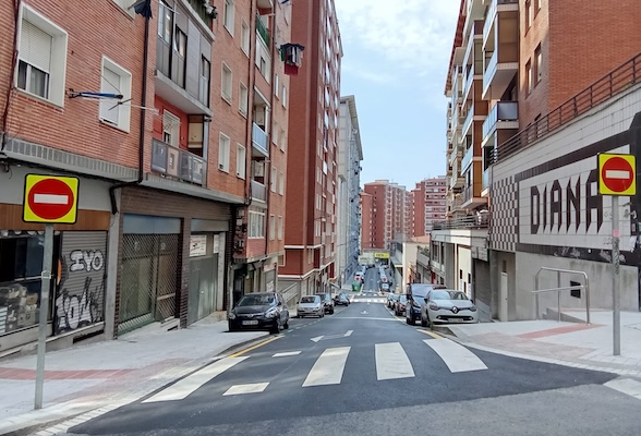 Bilbao acaba el reasfaltado de la calle Pintor Anselmo Guinea, en Santutxu